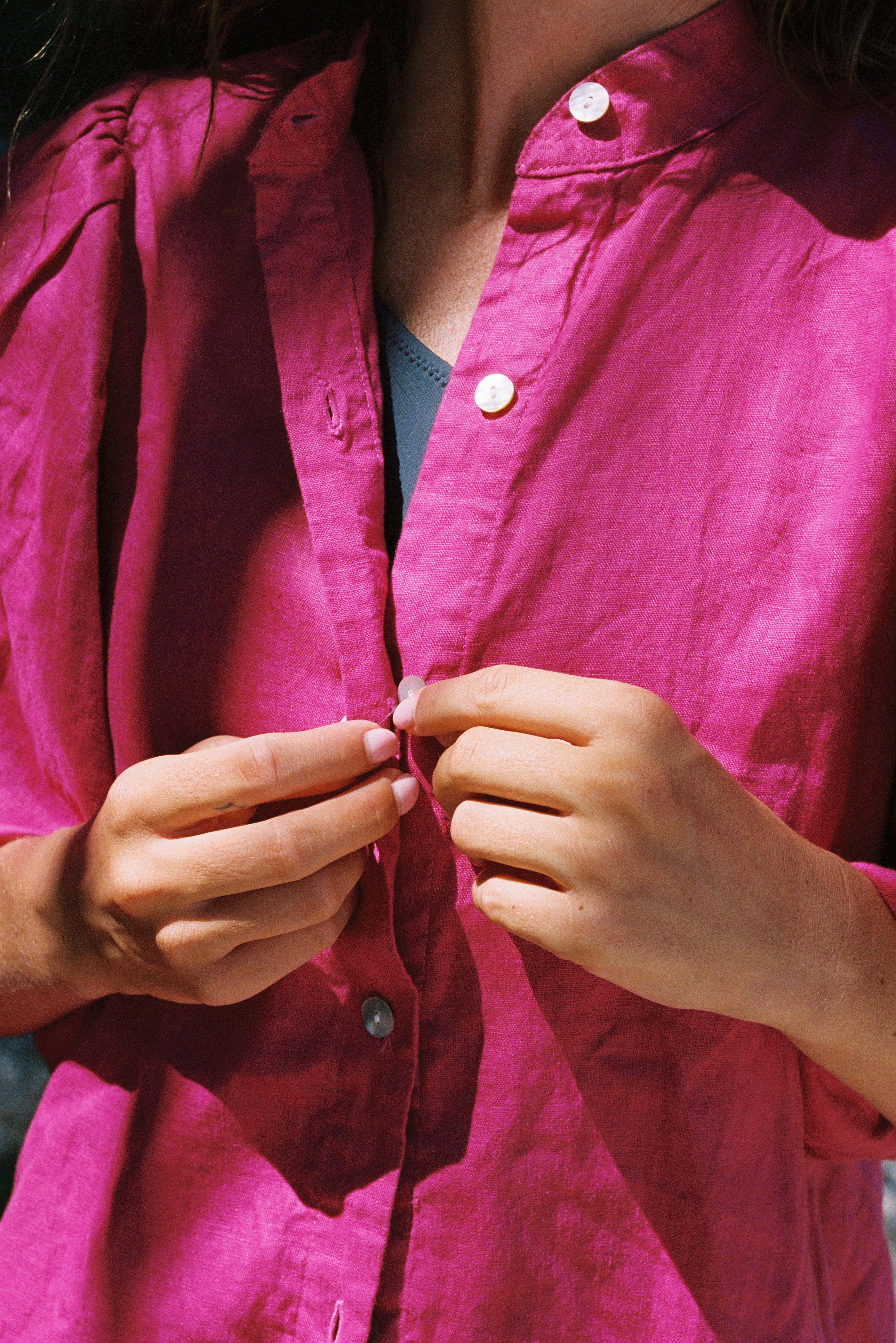 Blusa Iconic Lino Fucsia