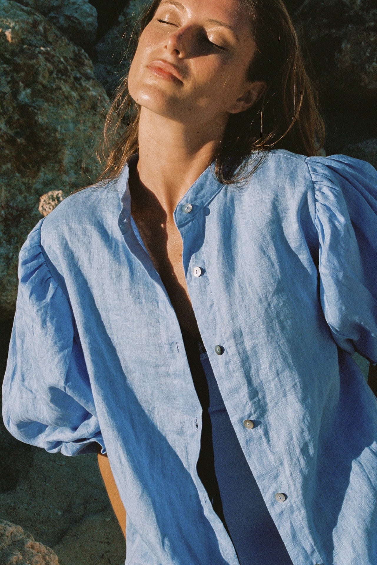 Blusa Iconic Lino Azul