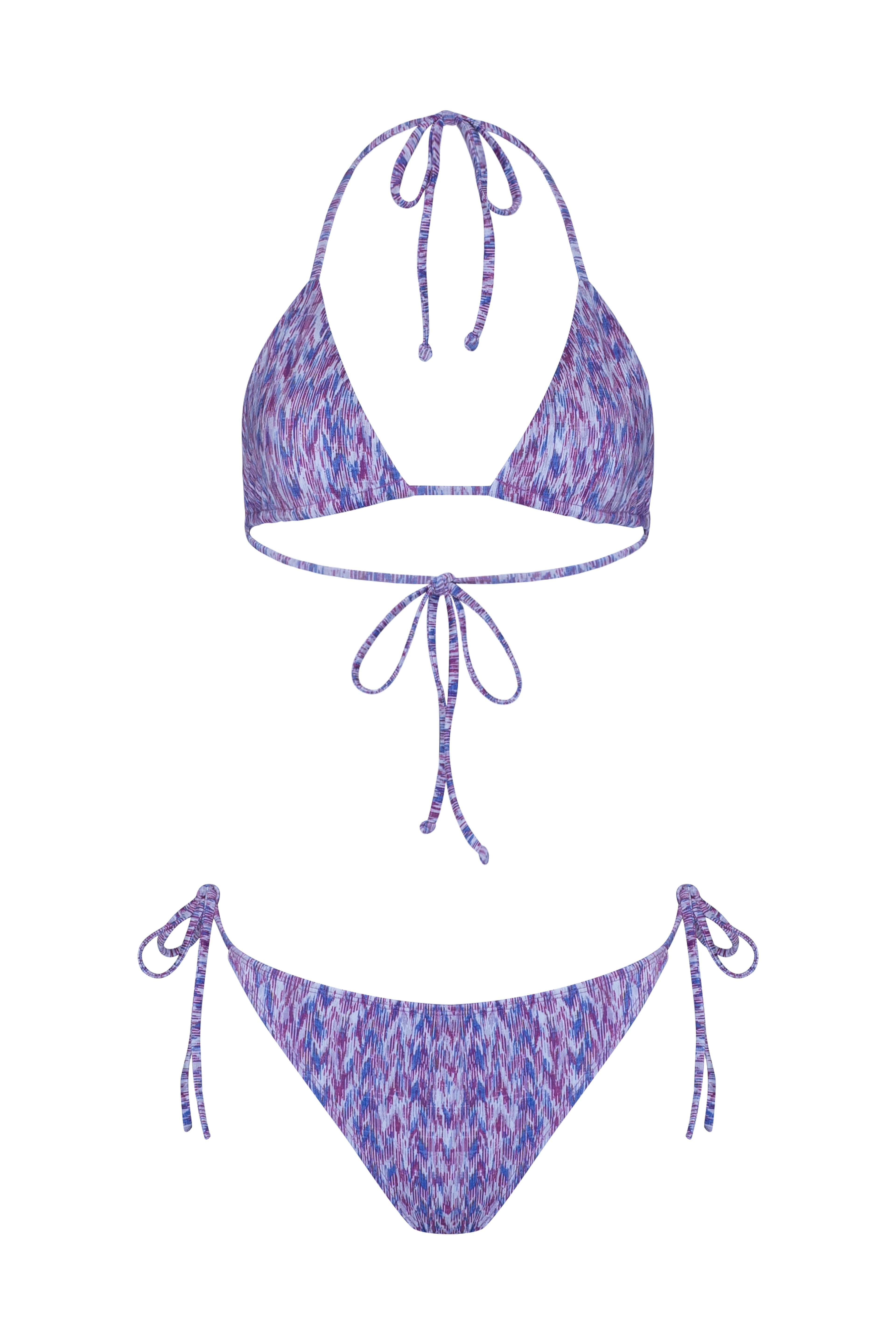 Conjunto de bikini Komodo Cuple de MonBali Collection, top triangular con lazo y braguita clásica, tejido estampado
