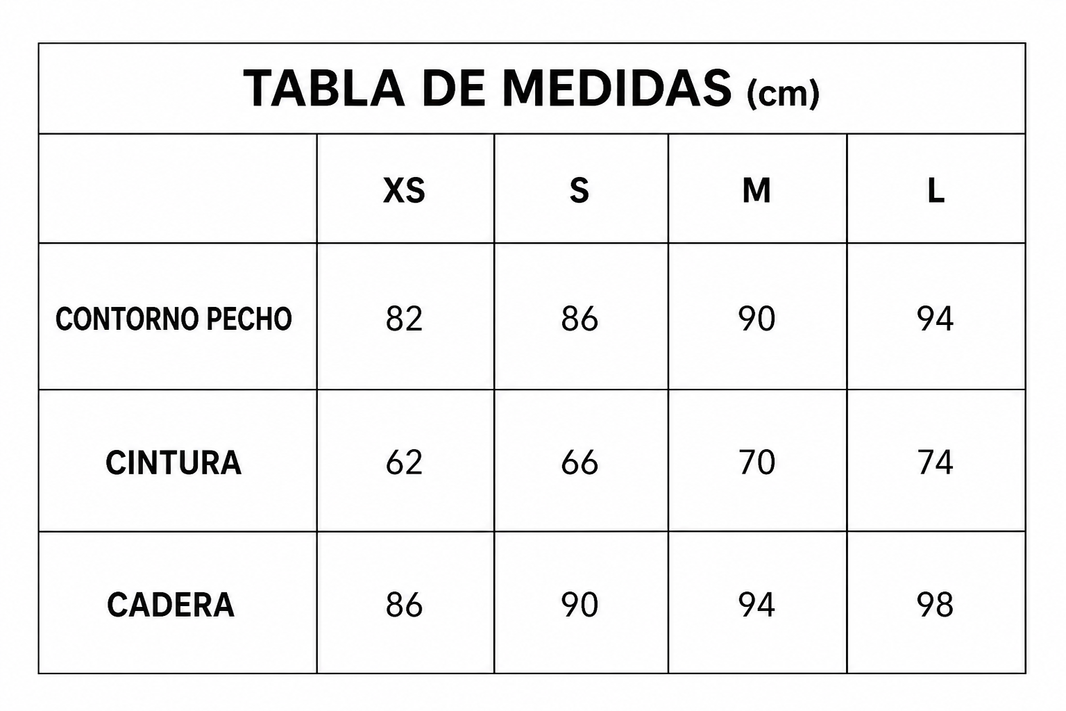 Guía de tallas